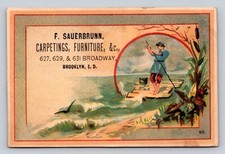 F Sauerbrunn Caprets Furnishings Man Floats On Raft Brooklyn P83