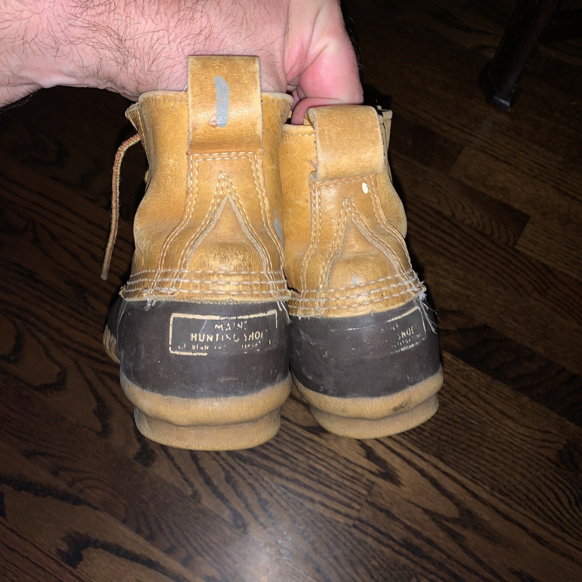 Vintage LL Bean Brown Leather Lace Up Unlined Duck Boots Size 7 M Gorpcore L.L. Bean M Rubber Boots for Men for Sale | Shop New & Used  main image 3