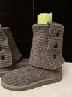 Ugg Woman’s Knit Gray Tall Boots Sz 7 Shearling Lined Style 5819 Also Wear Short — photo 2