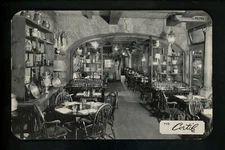 Restaurant postcard New York City NY Cortile interior Vintage