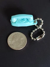 Miniature Princess Phone Keychain 1950's Blue Tupperware Bell Telephone Promo