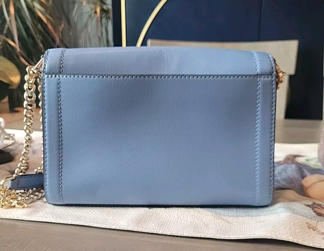 Michael Kors Kinsley Medium Flap Shoulder Bag in French Blue Michael Kors Kinsley Medium Flap Shoulder Bag in French Blue