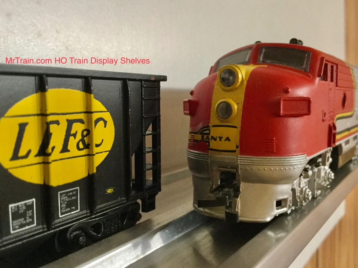 TRAIN DISPLAY SHELVES for HO Scale Model Railroad 10 Pack Train Shelf Aluminum
