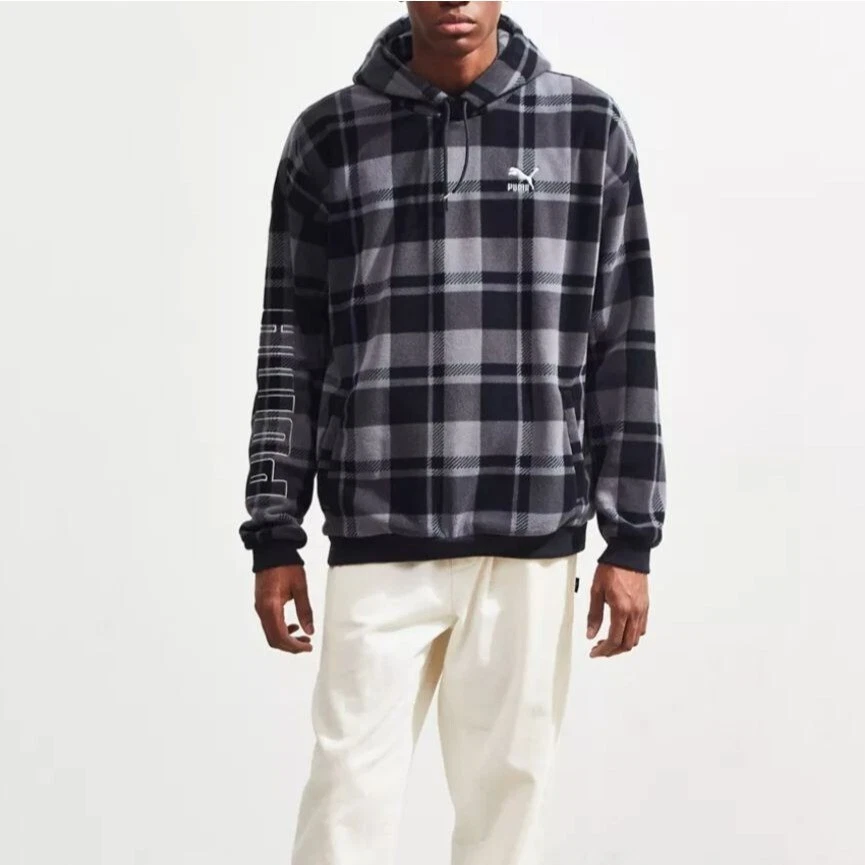 Puma check sales sherpa hoodie