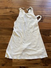Zara Trafaluc Tie Neck Top Womens Size Large Ivory Sleeveless Dress #152