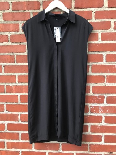 Theory “Luala Lifestyle“ Sleeveless Shirt Dress, Black, Size 8 - Retail $325