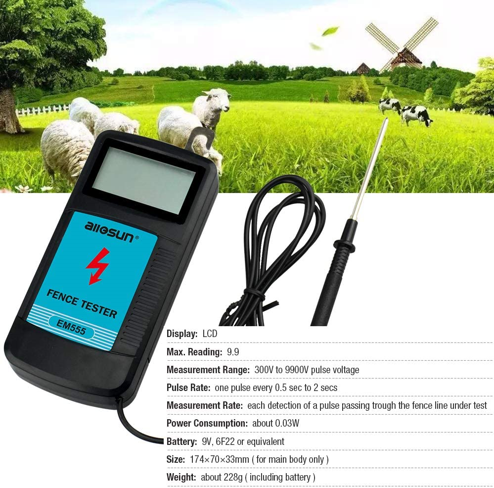 allsun Digital Electrical Fence Voltage Tester Electric Fence Fault Finder High eBay