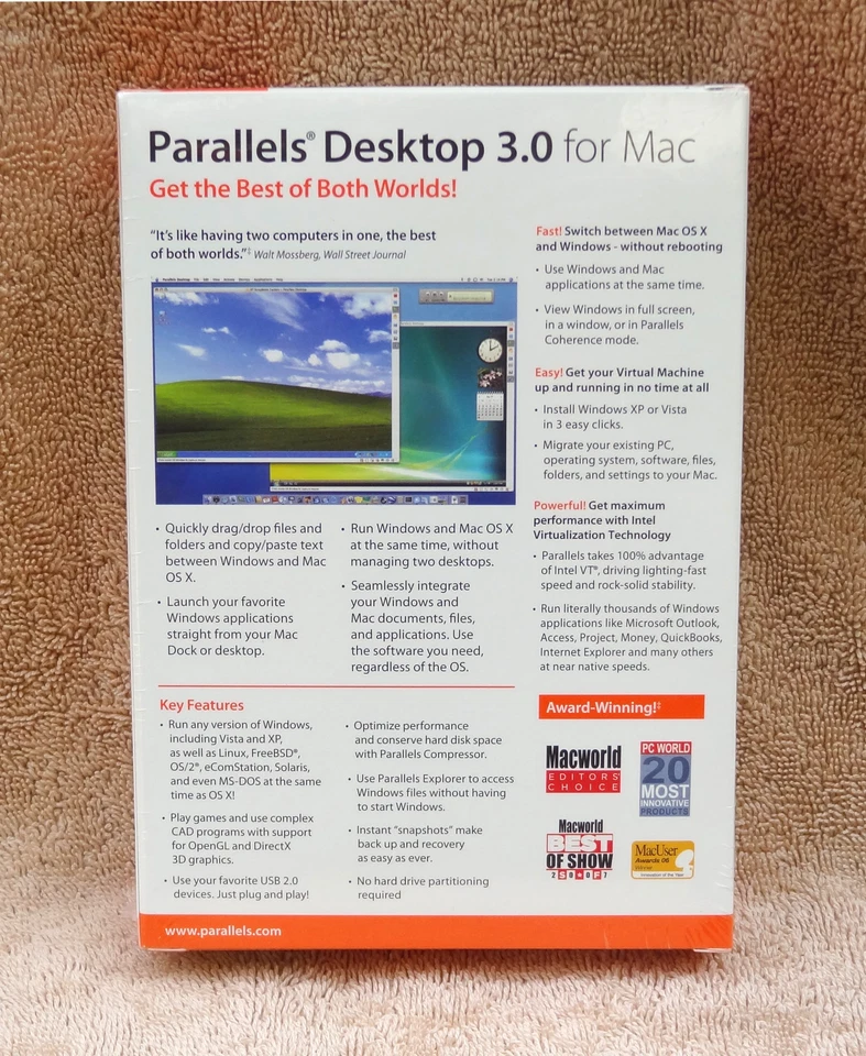 Parallels Desktop 3.0 For Mac Run Windows on Your Mac NEW IN RETAIL BOX - Image 2 of 2