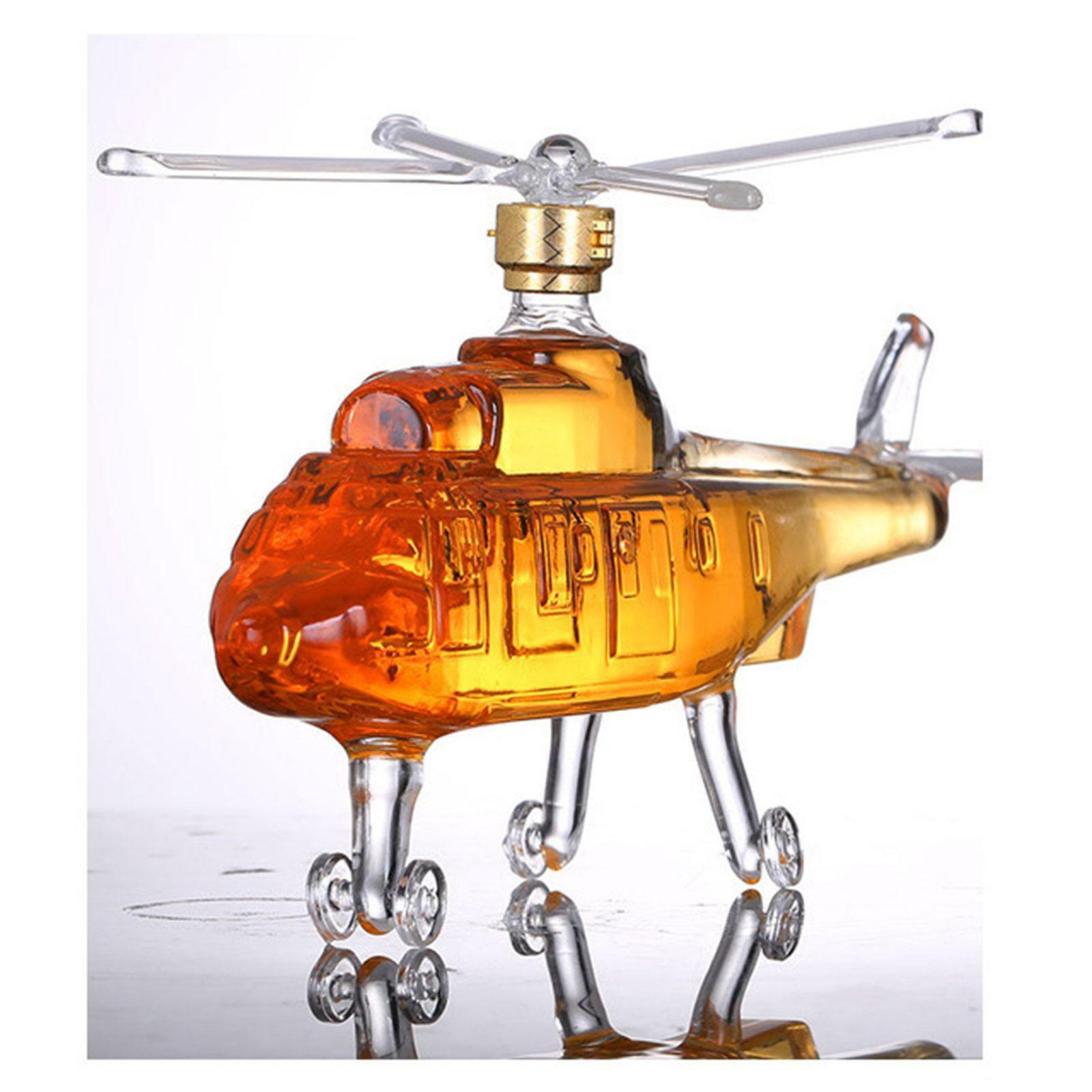750ml Whisky Decanter Glass Gifts Tequila Liquor Helicopter Shaped for Men-image