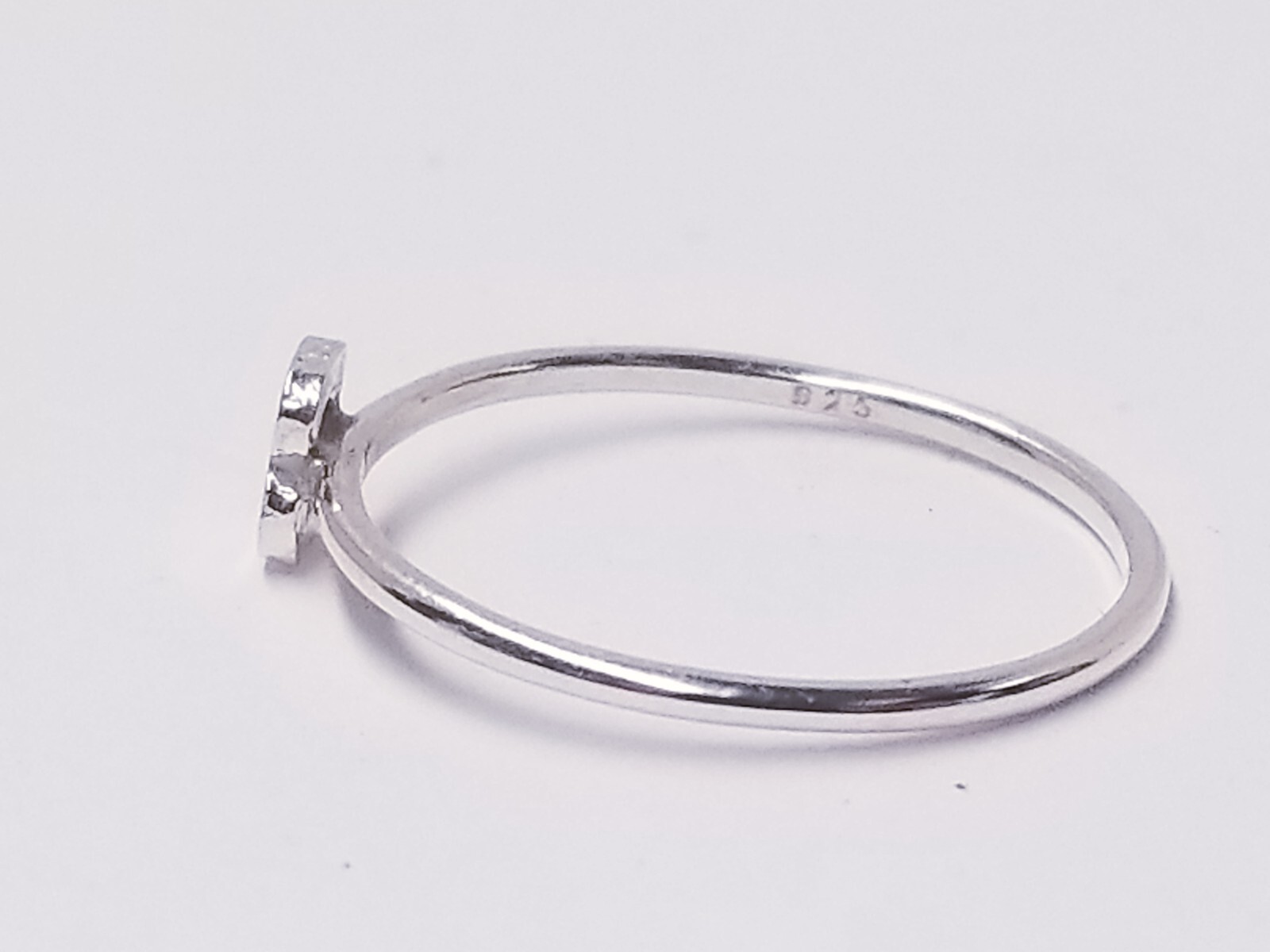 Oak and Luna Stackable Inez Initial Ring - SILVER… - image 4
