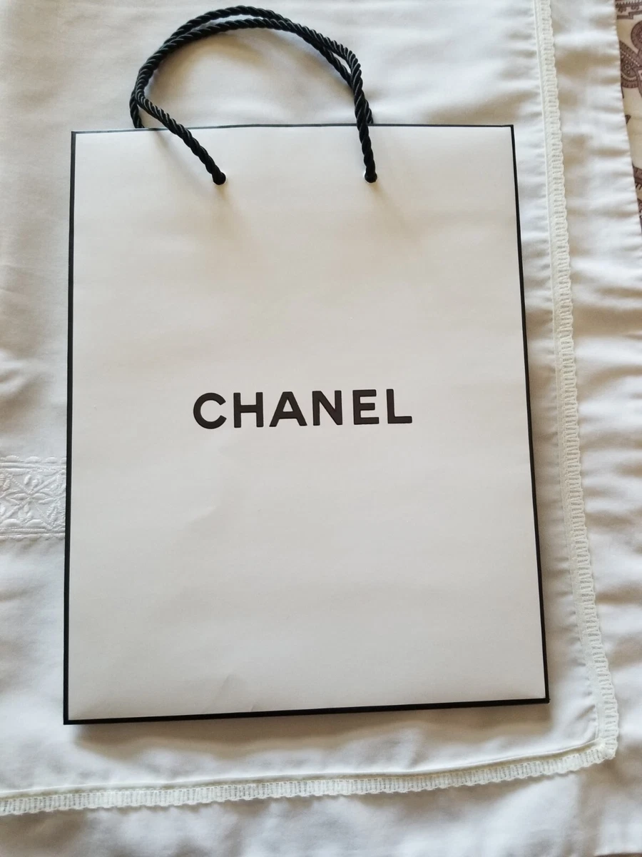 black chanel logo gift bag