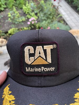 CAT Caterpillar Vintage 80s 90s Big Logo Snapback Cap Hat | eBay