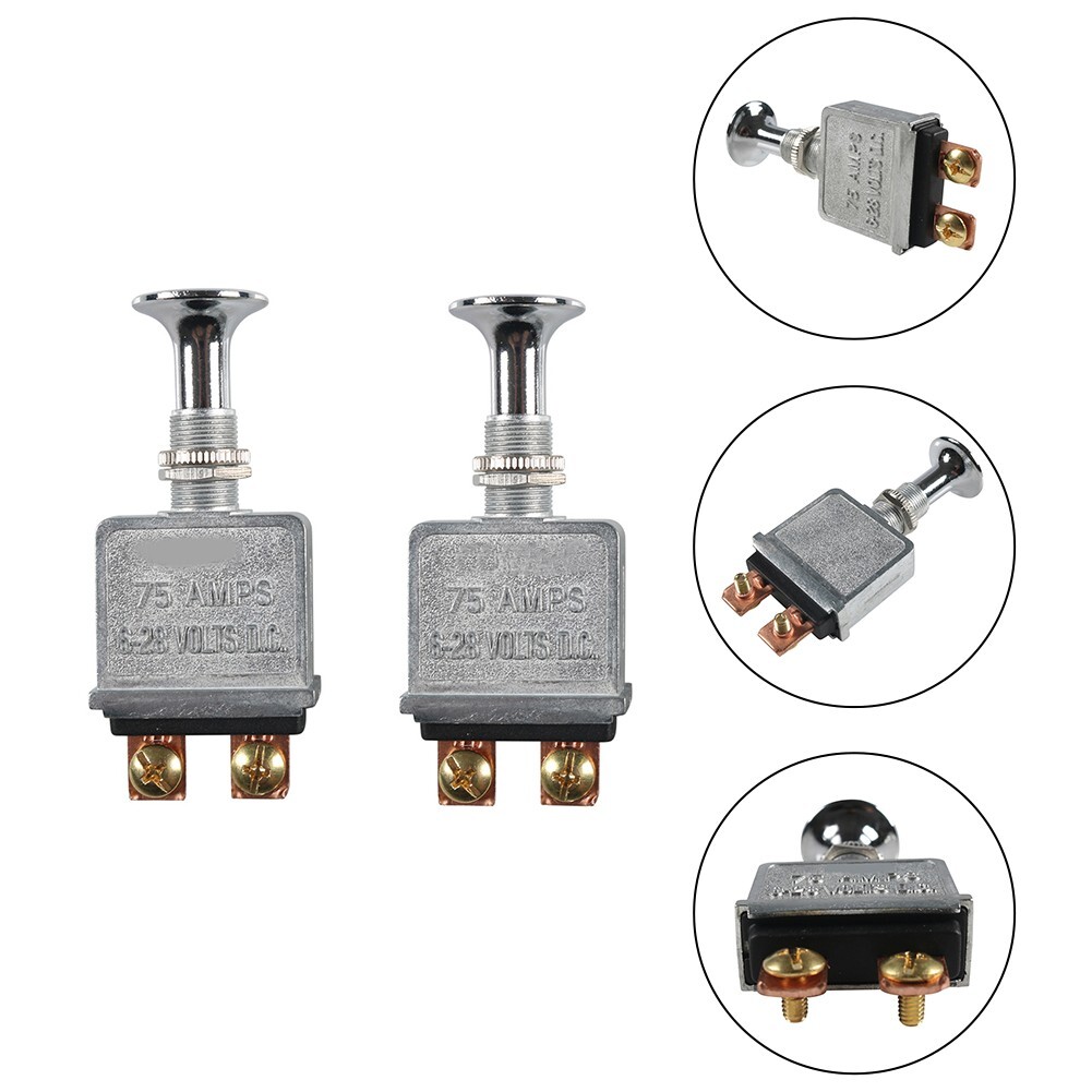 Heavy Duty 75A Push Pull Switch 6-28V DC 12 Volt 75A SPST 2 Position On-Off New