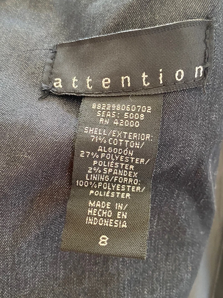 Vestido recto informal sin mangas con cremallera azul marino Attention para mujer talla 8 Foto 4 de 4