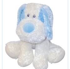 Aurora Baby Plush Blue White Puppy Dog Floppy Big Ears Sown Eyes SOFT Lovey Toy