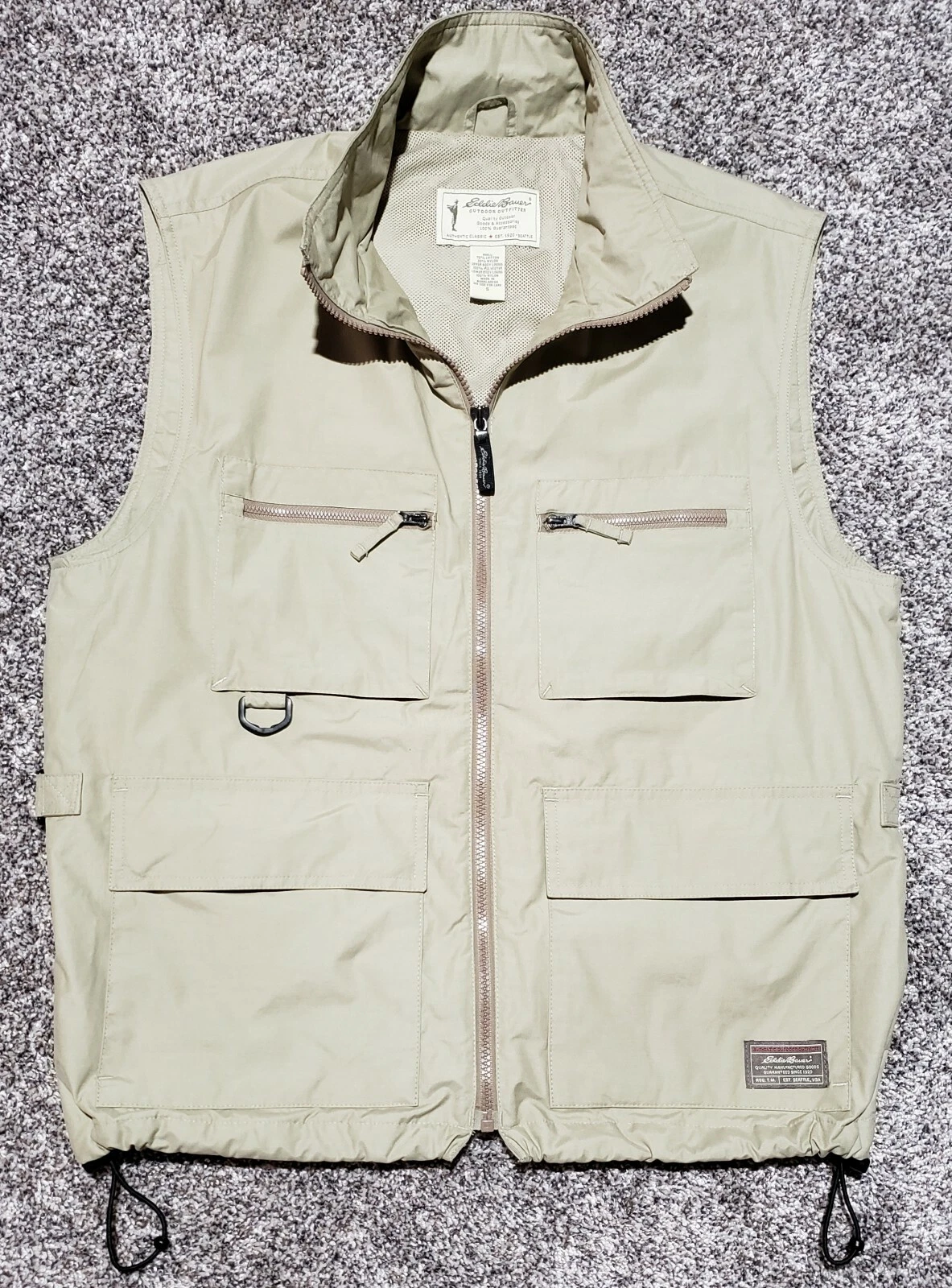 MINT! EDDIE BAUER Fishing Hunting Photography Vest-Men's S-Khaki-Outdoor