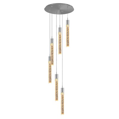 Flashing Gold Pendant Lights Kitchen Island 6-Lights Chandelier