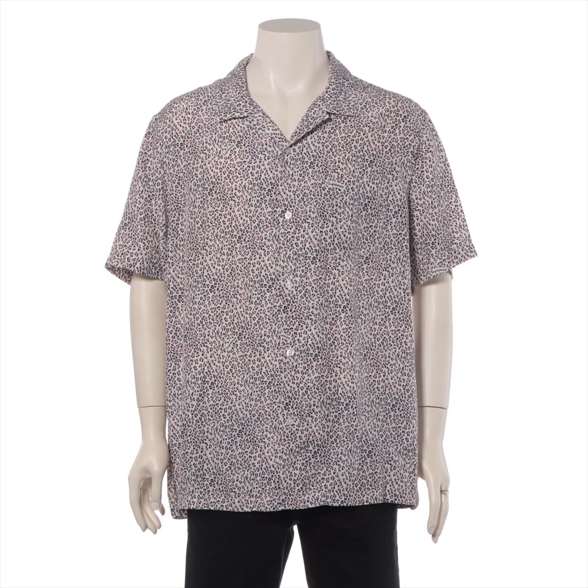 Chemise à manches courtes en soie léopard suprême