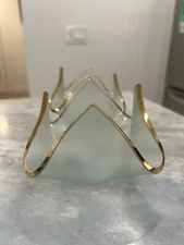 Annieglass Handkerchief Votive – Gold. Selling As A Set For Less Than Half! 