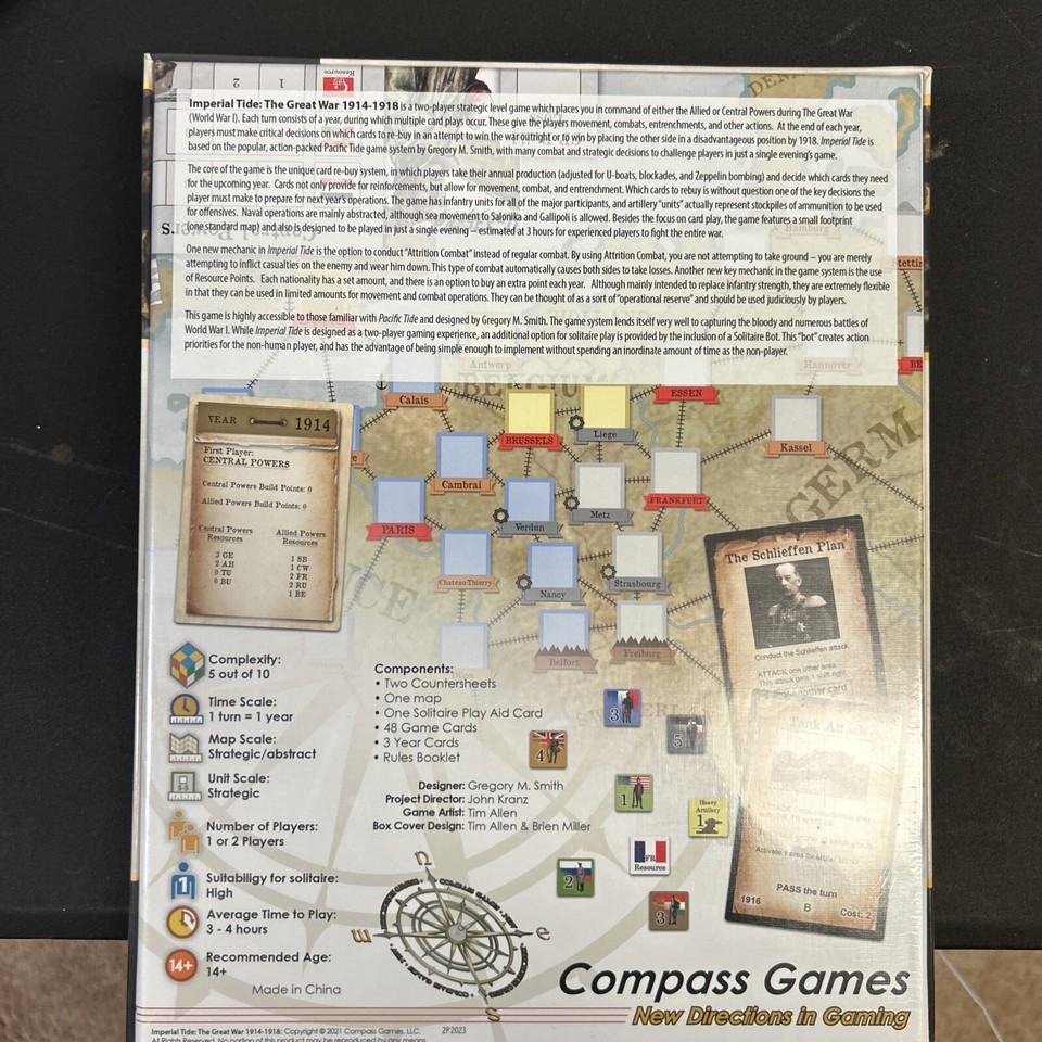 Imperial Tide The Great War 19141918 by Compass Games eBay