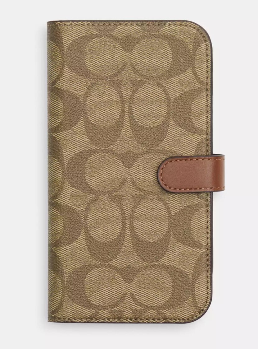 COACH 手帳型 iPhone 15 フォリオケース Coach Iphone 15 Pro Max Folio In Signature Canvas | eBay
