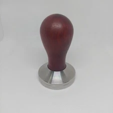 Espresso machine hand tamper metal with wood handle 2in diameter