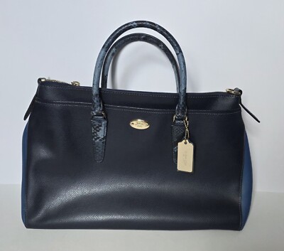 Coach Morgan Shoulder Bag/Satchel Leather w/Embossed Skin Trim