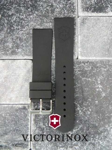 New 22mm Victorinox Swiss Army Rubber Strap Black Maverick Diver Watch Band