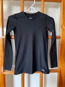 Reebok Play Dry Youth Boys Grande 12-14 Manga Larga De Compresión Camisa  Negro | eBay