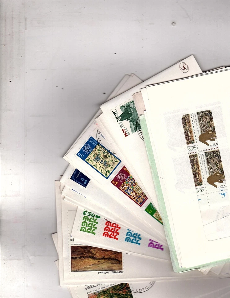 ISRAEL STAMP collection mnh w tabs and FDCs 1970-1991, 2.5 pounds (bb1 - Image 4 of 4