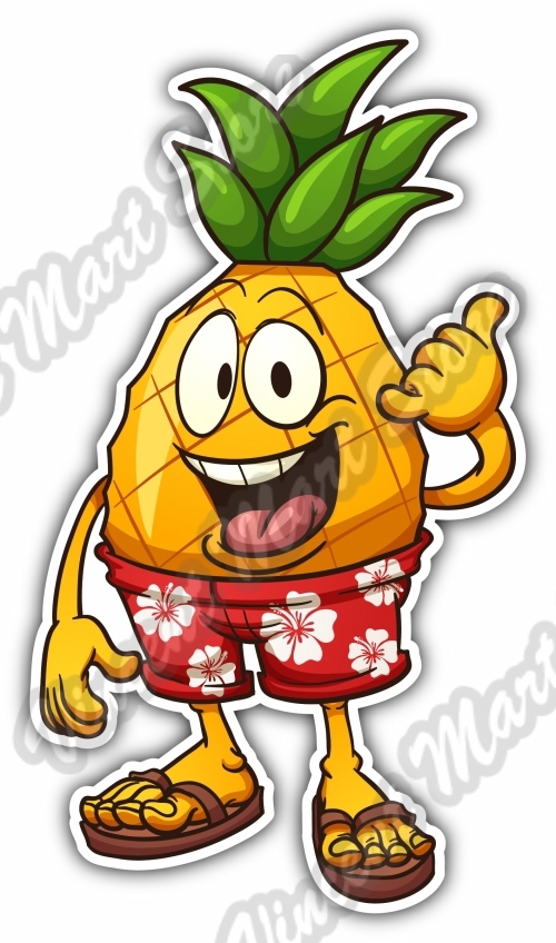Happy☺︎ Happy Pineapple Smiling Cartoon Gift Idea Car Bumper Vinyl Sticker