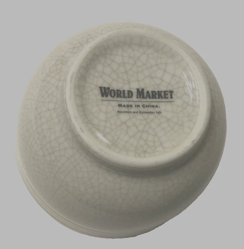 World Market Blanco Cereal Sopa Postre Cuencos Cocina Lote de 6 Cerámica 5 1/4" Foto 2 de 4