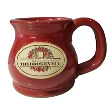Sunset Hill Stoneware The Broken Mug Red Psalms 147:3 Bible Verse Cup RARE