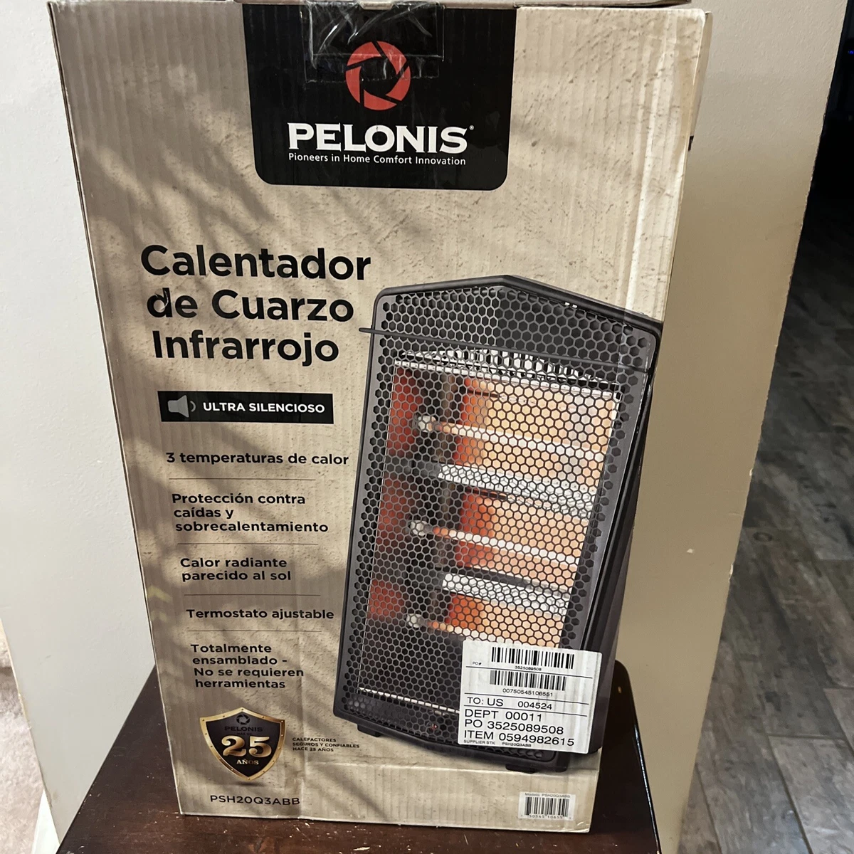 Pelonis infrared quartz Electric Heater adjustable thermo Black | eBay
