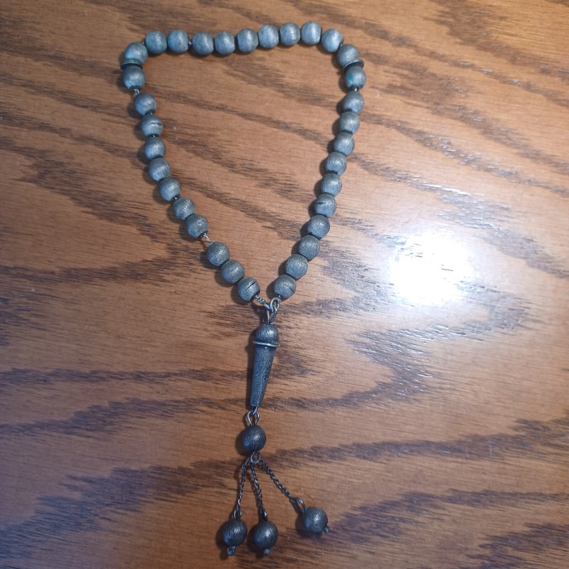 Islamic Muslim Brass/Bronze Tone Metal Prayer Beads with Tassels 33