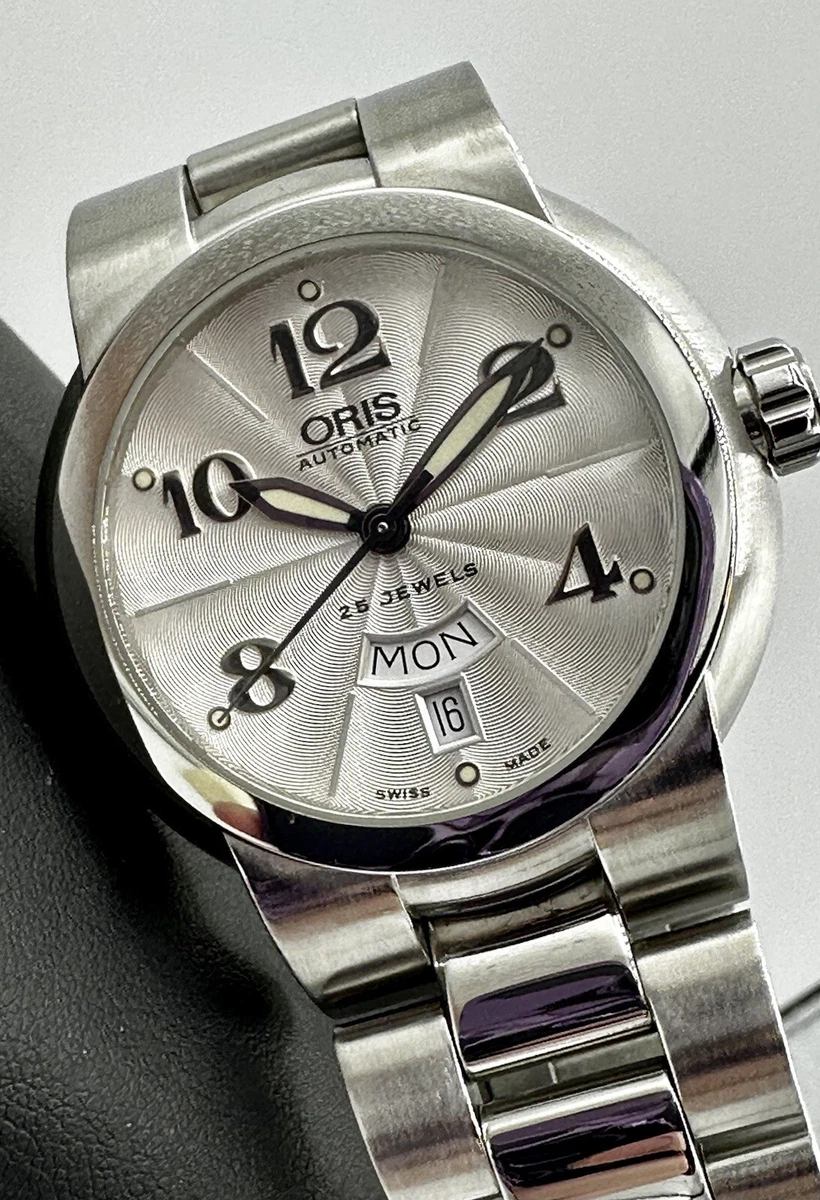 Oris Big Crown TT1 Day Date Swiss Automatic 37mm Silver 635 7517 41 Bracelet