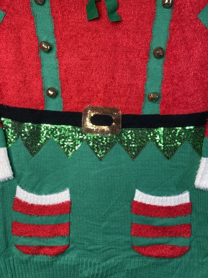 Jingle Bell ELF Tunic Length CHRISTMAS SWEATER 2XL NWT - Image 2 of 4