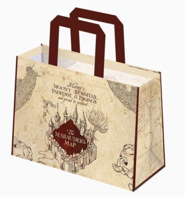Harry Potter XL Einkaufstasche: 44x33x13 cm Shopper Gleis 3/4 Marauders Map