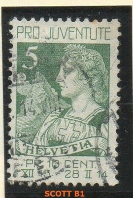 SWITZERLAND SEMI POSTAL  SCOTT B1 1913
