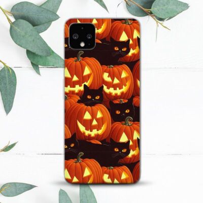 Halloween Pumpkin Black Cats Case For Google Pixel 2 3 3a 4 4a 5 6 7 8 XL