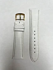 22mm White Genuine Alligator Watch Band - USA
