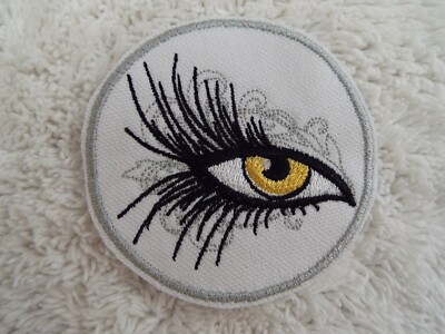 Lady Eye Silver Circle 3'' Embroidery Iron-on Patch (E24)