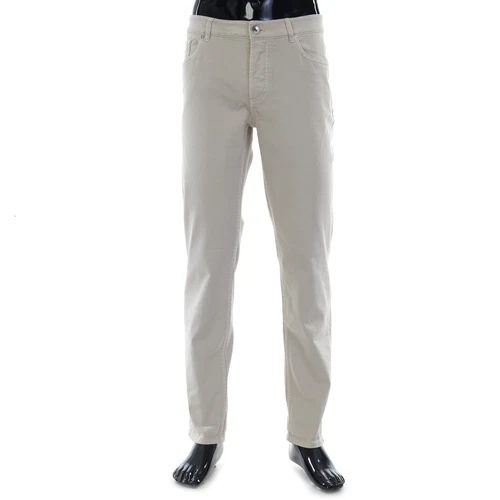 BRUNELLO CUCINELLI 830$ Denim Trousers - Light Grey Traditional Fit, Five-Pocket