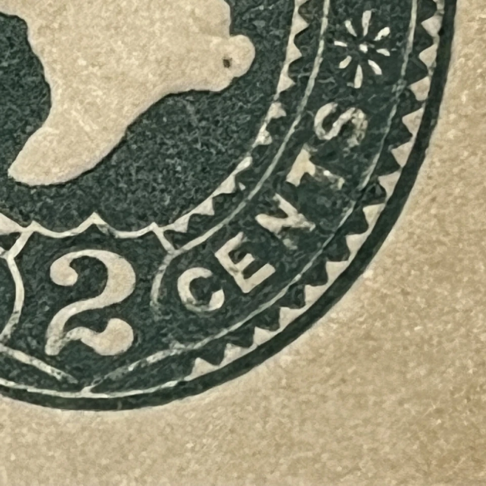 ERROR UNITED STATES CUT SQUARE GREEN BLEEDING INTO "CENTS" - Image 2 of 2