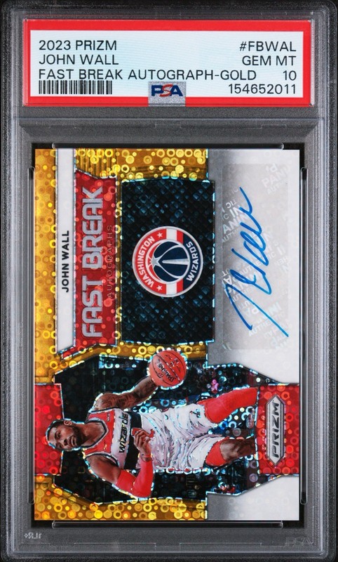 2023 Panini Prizm John Wall Fast Break Auto Autograph Gold #/10 Wizards PSA 10