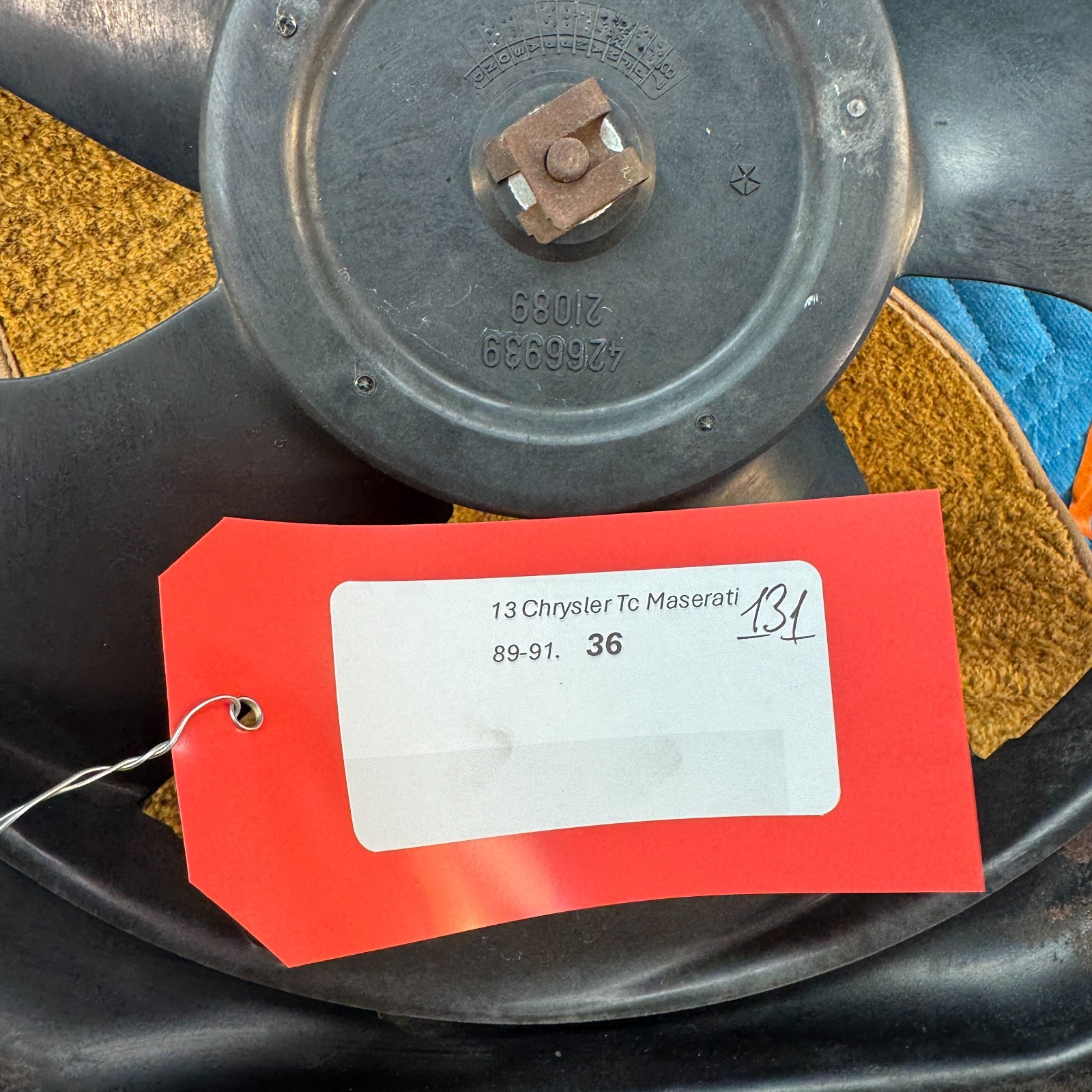 1989-1991 CHRYSLER TC MASERATI 46K Radiator Cooling Fan Assembly OEM 4266939