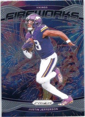 2024 Panini Prizm #8 Justin Jefferson Fireworks Vikings