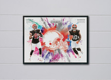 Prizm Shedeur Sanders/Quinshon Judkins 2025 Color Blast 12x17 Poster Browns