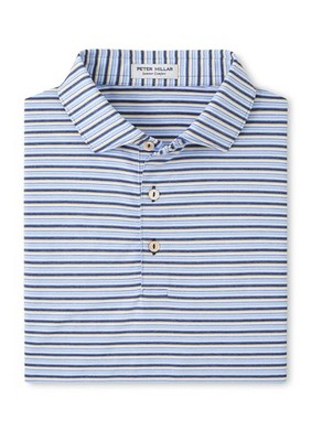 Peter Millar Navy Blue Avent Performance Jersey Polo NWT 2XL Striped Golf