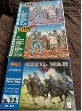 1/72 Civil War Union Confederate Artillery, Cavalry, Infantry Diorama Set w/Ba